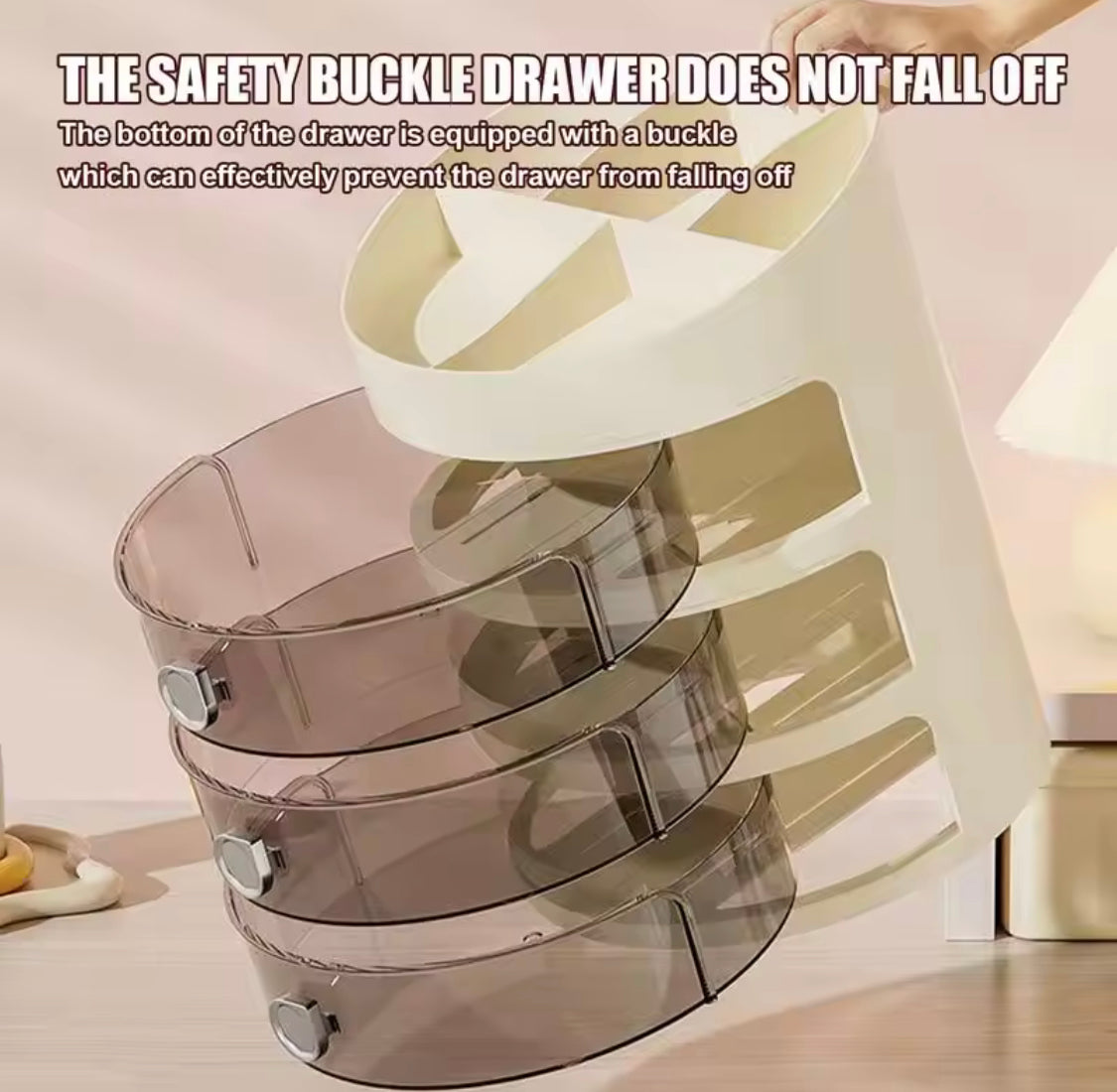 3 Layer Round Jewellery Storage Box, Acrylic Makeup Storage Box, Multifunctional Desktop Organizer 3 Layer Round Jewellery Storage Box, Acrylic Makeup Storage Box, Multifunctional Desktop Organizer